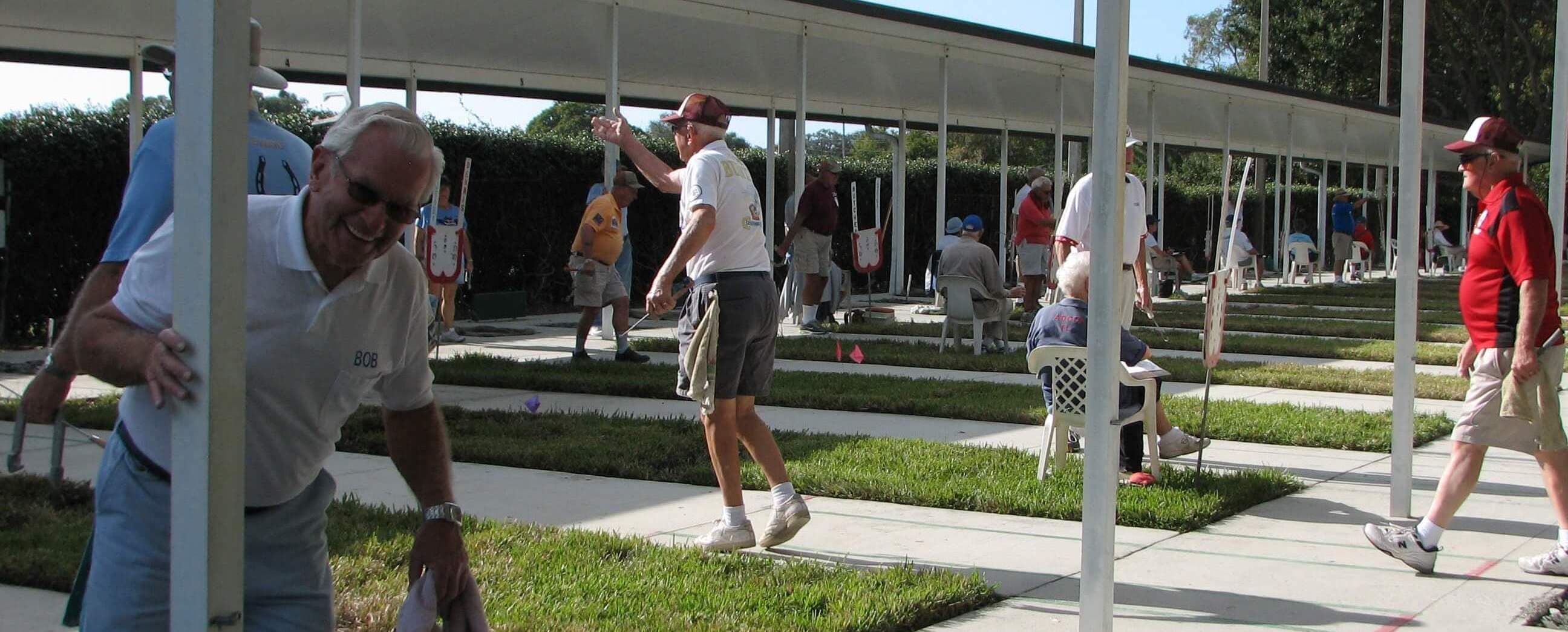 A club member mid-pitch on tournament day